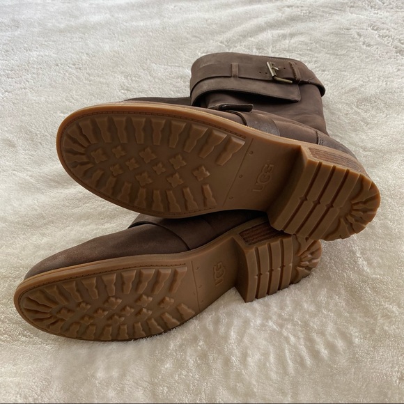 UGG Chancey Leather Moto Biker Boots | Sz 10 - Picture 7 of 10